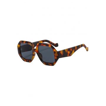 Ochelari de soare - maro - animal print - patrati - Mei C3 Ochelari de soare - maro - animal print - patrati - Mei C3