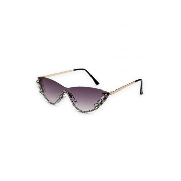 Ochelari de soare cat-eye cu rama metalica