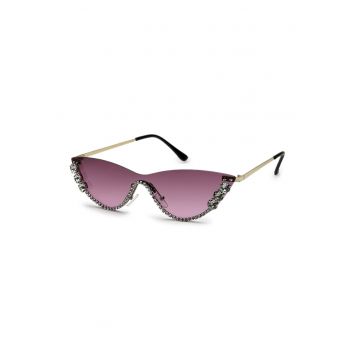 Ochelari de soare cat-eye cu rama metalica