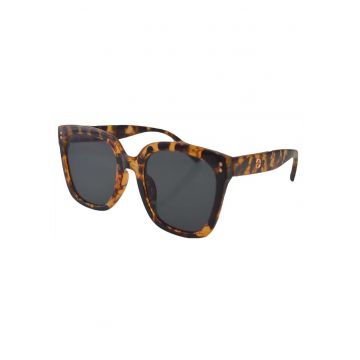 Ochelari de Soare Dama Rectangular Oversized Maro Leopard