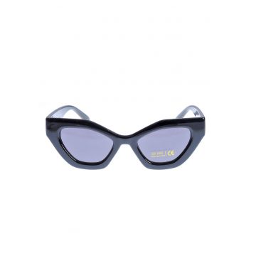 Ochelari de soare negri stil cat eye si protectie UV 400