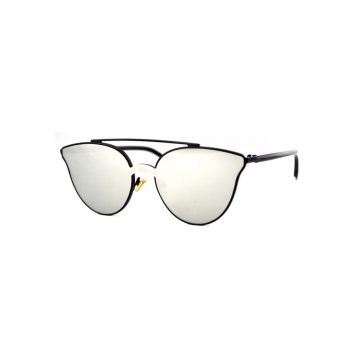 Ochelari de soare Unisex Ochi de Pisica Cat eye Oglinda Argintiu - Negru